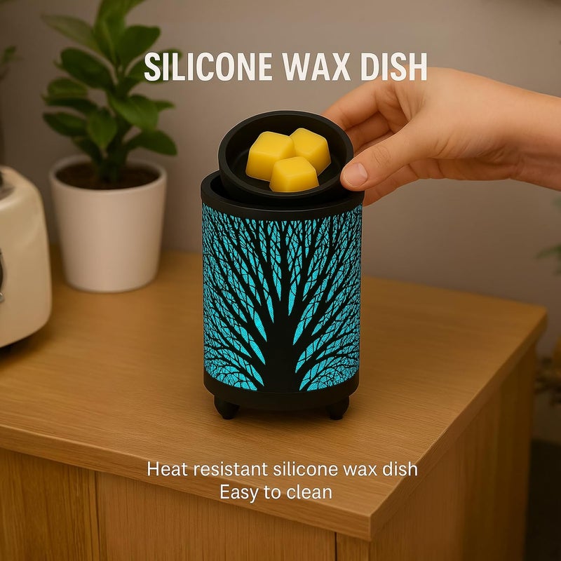 Leyoue Electric Wax Melt Warmer with Timer - PTC Heating Plate & 7 Colors LED Changing Light, Fragrance Warmer for Home, Office, Gifts & Decor (Black Forest) - Image 5